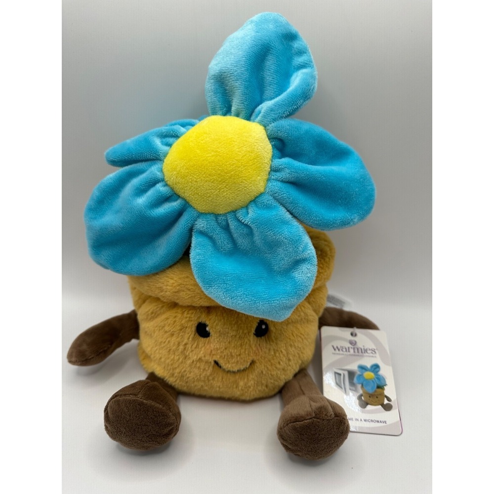Warmies Cozy Plush Blue Flower Pot Weighted Therapy Microwavable Heatable Toy